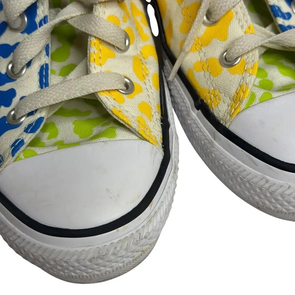 Converse All Star Wild High Top Animal Print Sneakers Shoes Rainbow Youth 5.5